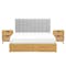 Zephyr 4 Drawer Queen Bed in Oak, Platinum Grey and 2 Kyoto Twin Drawer Bedside Tables in Oak - 0