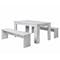 Mila Concrete Dining Set - 1.4m Table and 2 Benches