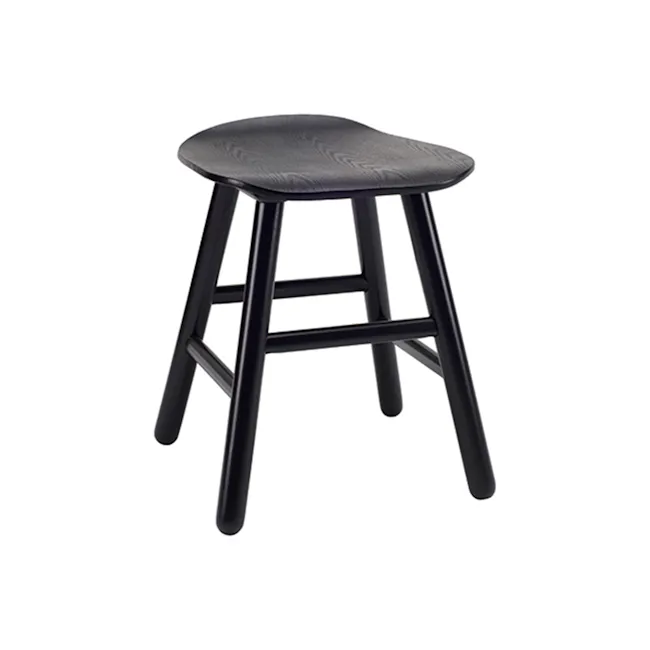 Kaito Stool - Black Ash - 1 - Stool with black finish, ergonomic design, sturdy construction, modern style, comfortable