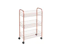 Metaltex Lugano 3 Tier Rolling Cart - Copper