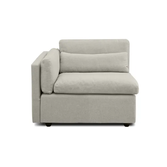 Liam 4 Seater Sofa - Ivory (Fabric) - 17 - Modern minimalist sofa, light gray fabric, comfortable seating, sleek design