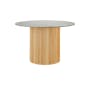 Arielle Round Dining Table 1.2m - Oak, Concrete Grey (Sintered Stone) - 0