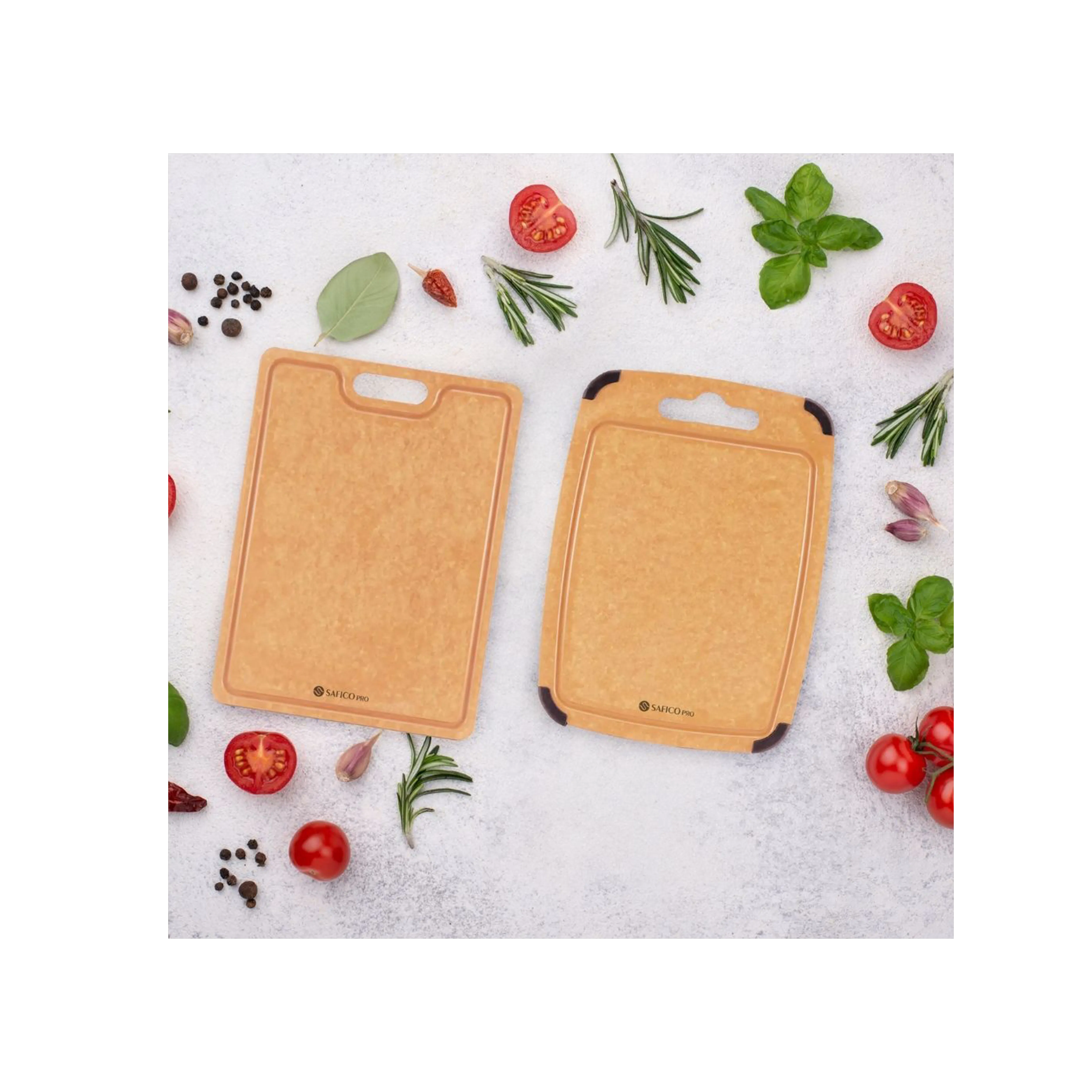 Safico Pro Wood Fibre Cutting Board with Anti-Slip Corners (3 Sizes) - 11 - Sustainable cutting board, eco-friendly kitchen