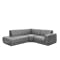 Milan 3 Seater Corner Extended Sofa - Lead Grey (Faux Leather) - 0