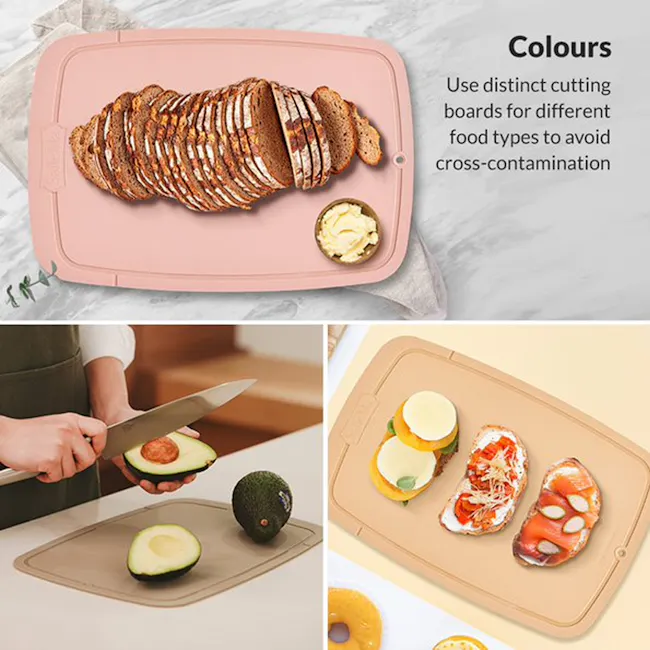 SalleMa Premium TPU Cutting Board Set (Peanut Cookie) - 16