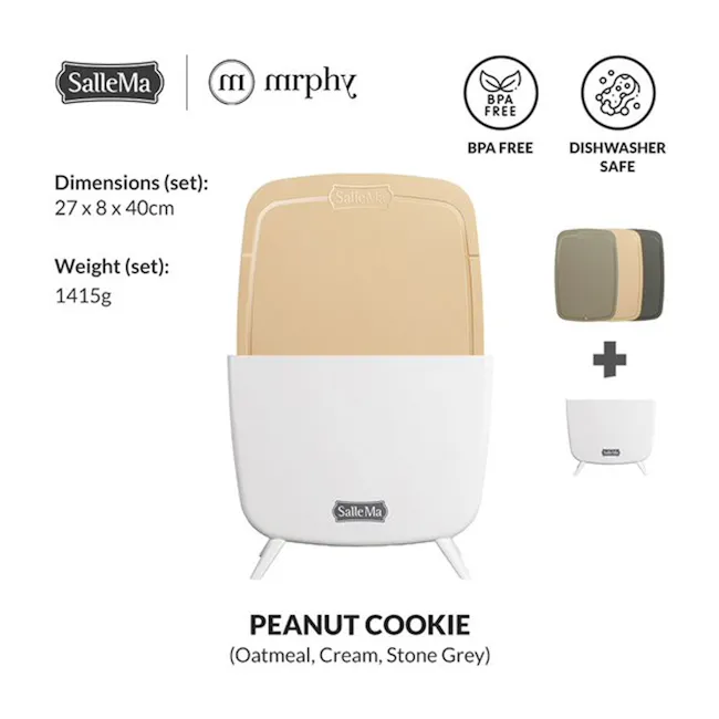 SalleMa Premium TPU Cutting Board Set (Peanut Cookie) - 7