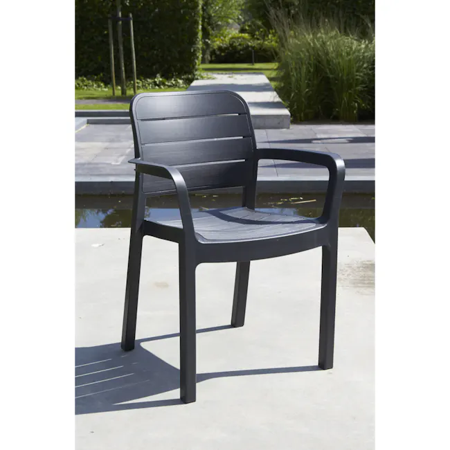 Futura Dining Table 1.65m with 4 Tisara Chair Outdoor Set - Graphite - 4