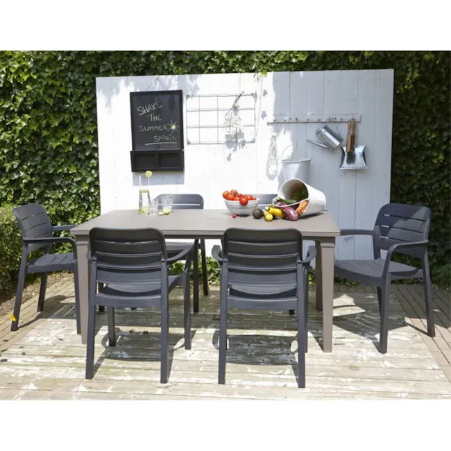 Futura Dining Table 1.65m with 4 Tisara Chair Outdoor Set - Graphite - 2