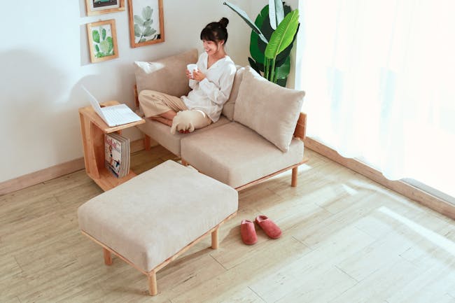Nara Armless Sofa - Beige - 6