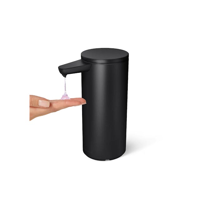 simplehuman 14oz Sensor Pump - Matte Black - 2 - Nail polish dispenser, sleek black design, minimalist style, small bottle