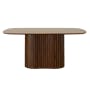 Bolton Dining Table 1.8m in Walnut with 4 Fabian Armchairs in Mud - 1