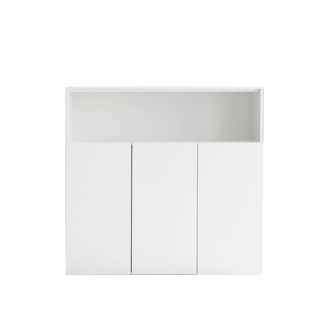 Fikk 3 Door Open Tall Cabinet - White - 0