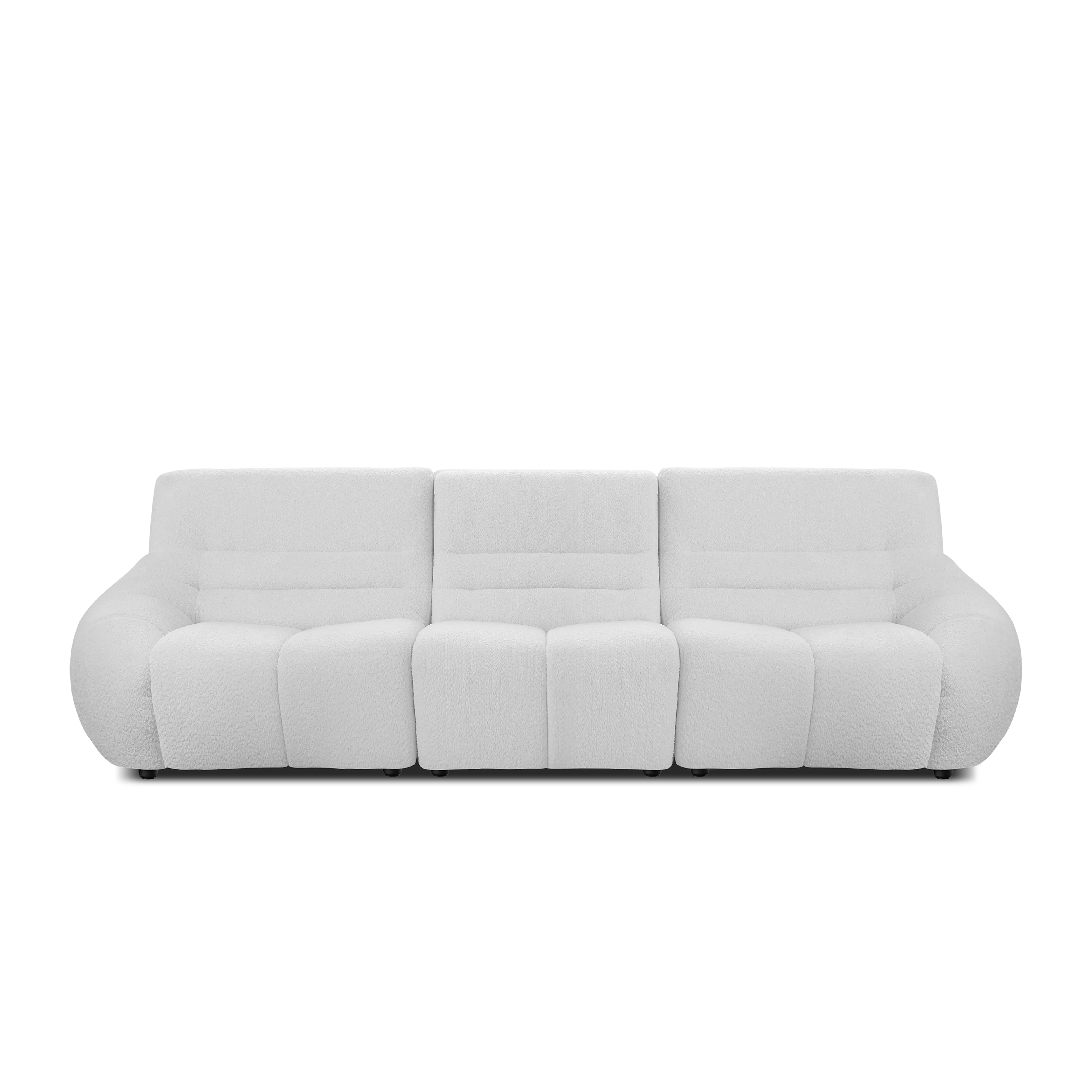 Tara 3 Seater Corner Extended Sofa - Grey - 9 - Sleek and modern design with plush, white fabric upholstery., Comfortable