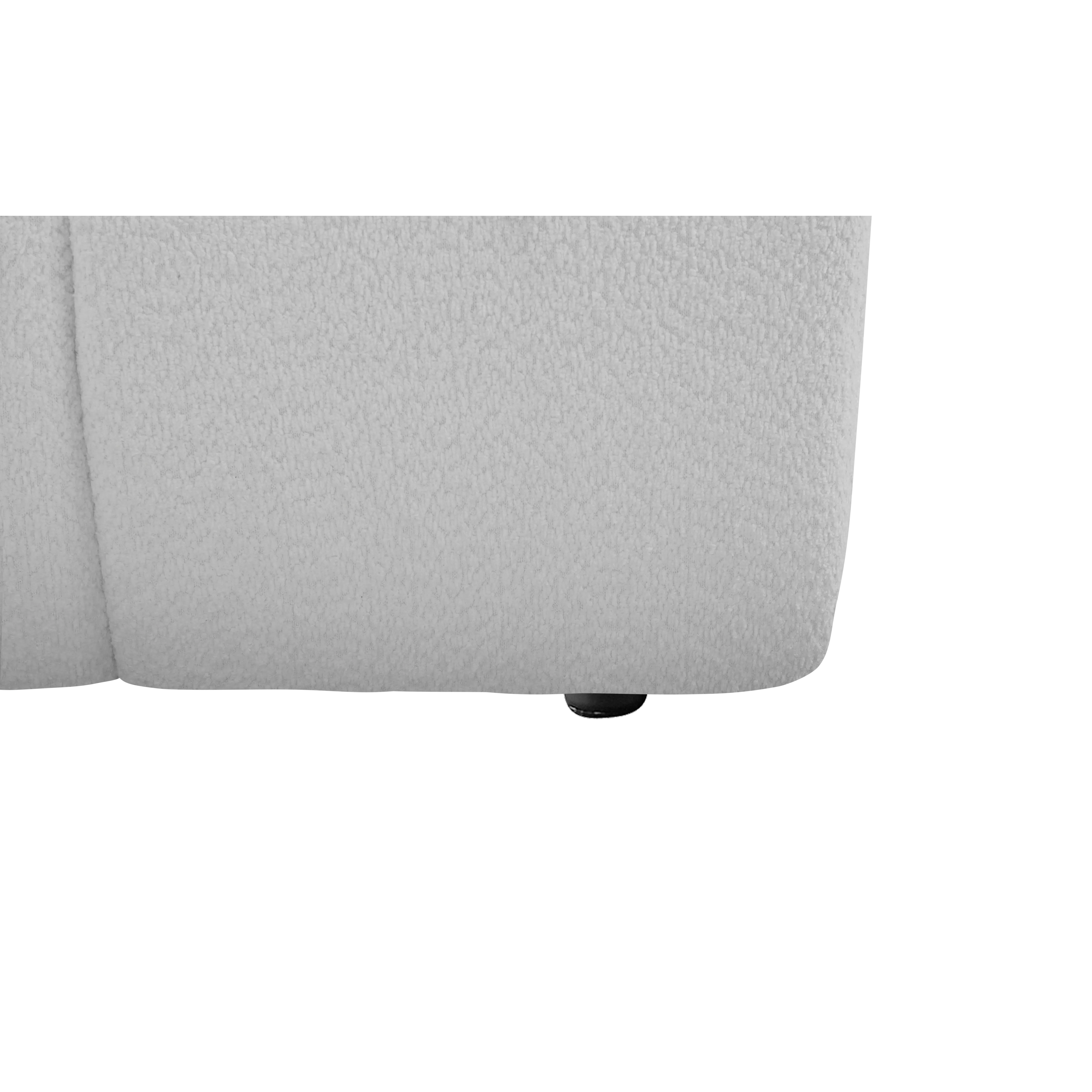 Tara 3 Seater Extended Sofa - Grey - 9 - Soft, textured, fluffy carpet, White, textured fabric surface, Minimalist, elegant
