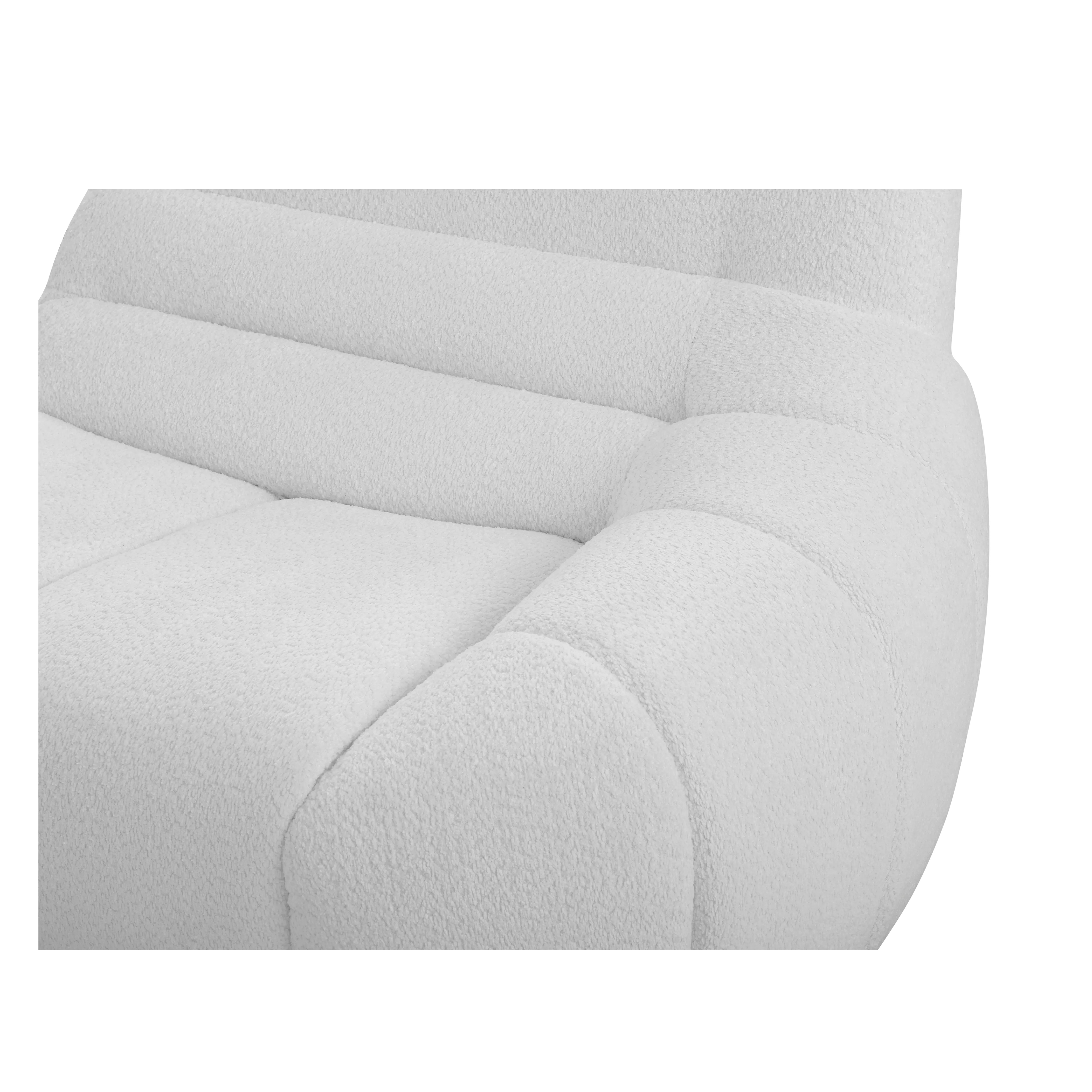Tara 3 Seater Extended Sofa - Grey - 12 - White, plush, modern, ergonomic, cushioned, soft, textured, fluffy, cozy