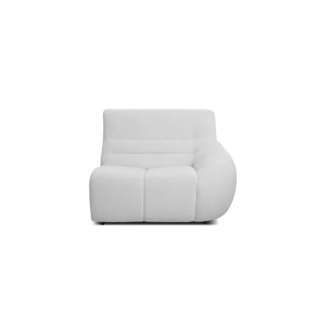 Tara 4 Seater Corner Extended Sofa - Grey - 6 - White, modern, plush, ergonomic, comfortable, cozy, soft, luxurious