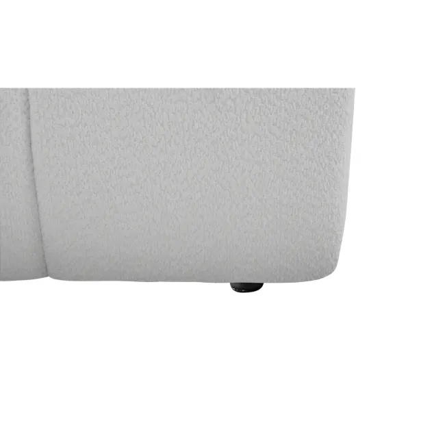 Tara 4 Seater Corner Extended Sofa - Grey - 10 - Soft, textured, fluffy carpet, White, textured fabric surface, Minimalist
