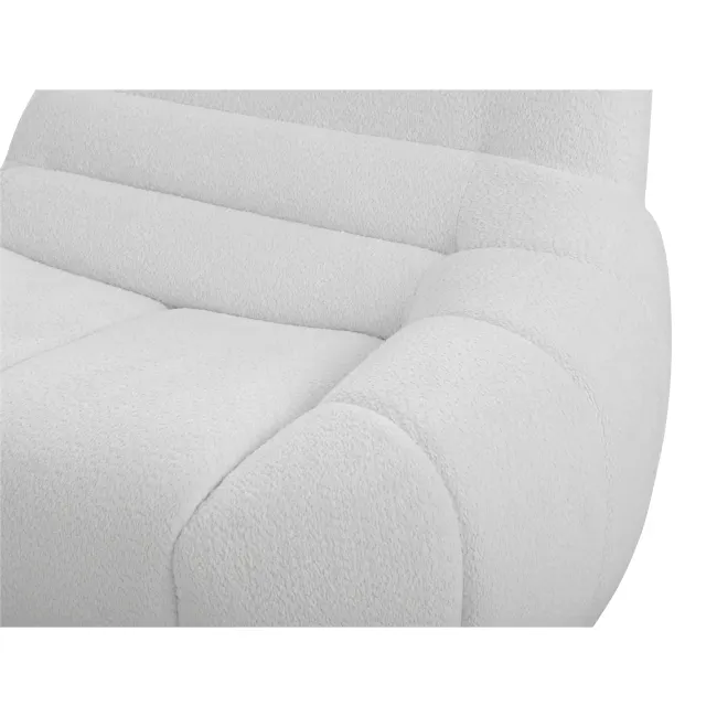 Tara 4 Seater Corner Extended Sofa - Grey - 4 - White, plush, modern, cozy, soft, textured, fluffy, comfortable, inviting