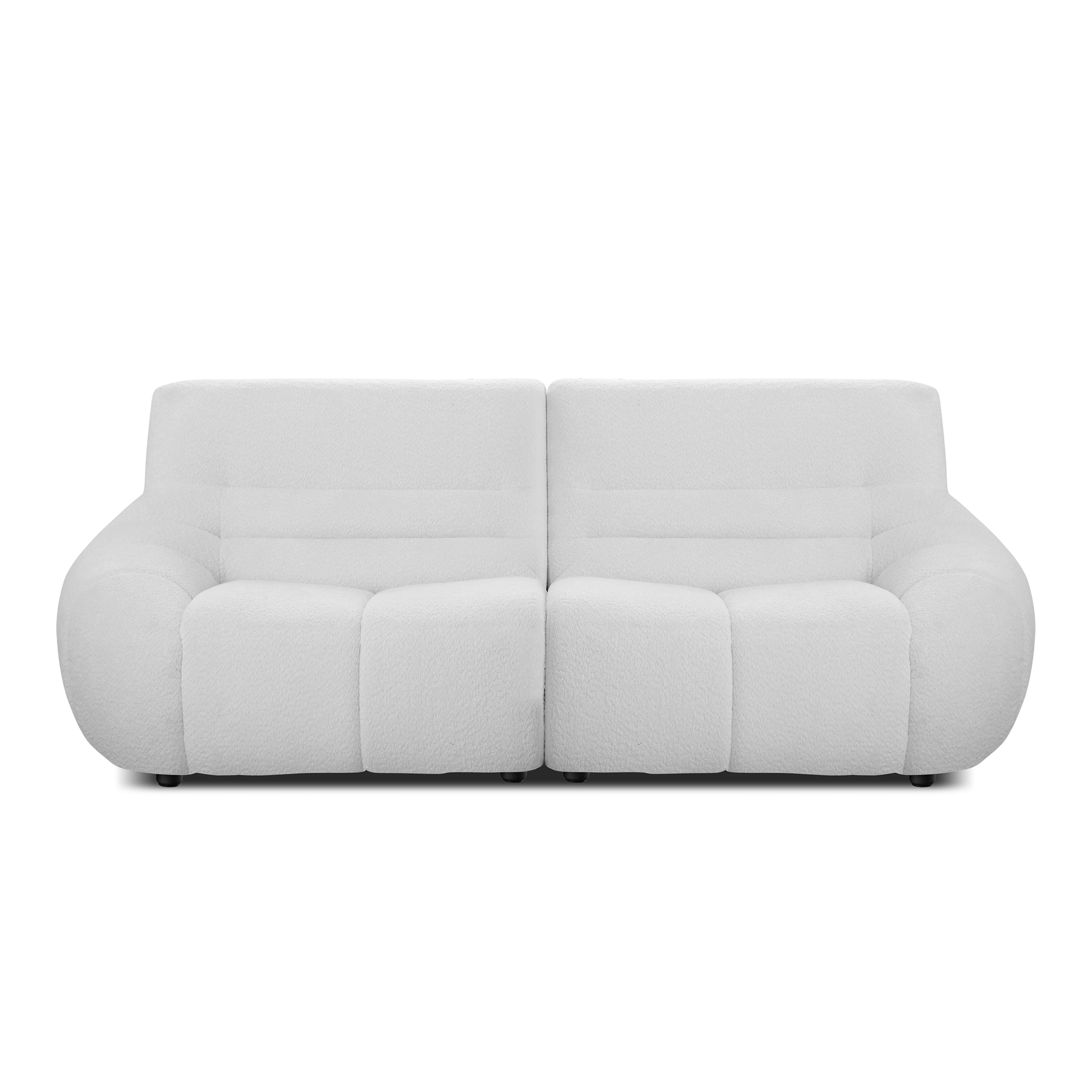 Tara Right Arm Sofa Unit - Grey - 13 - Sleek and modern design with plush, white fabric upholstery., Comfortable seating