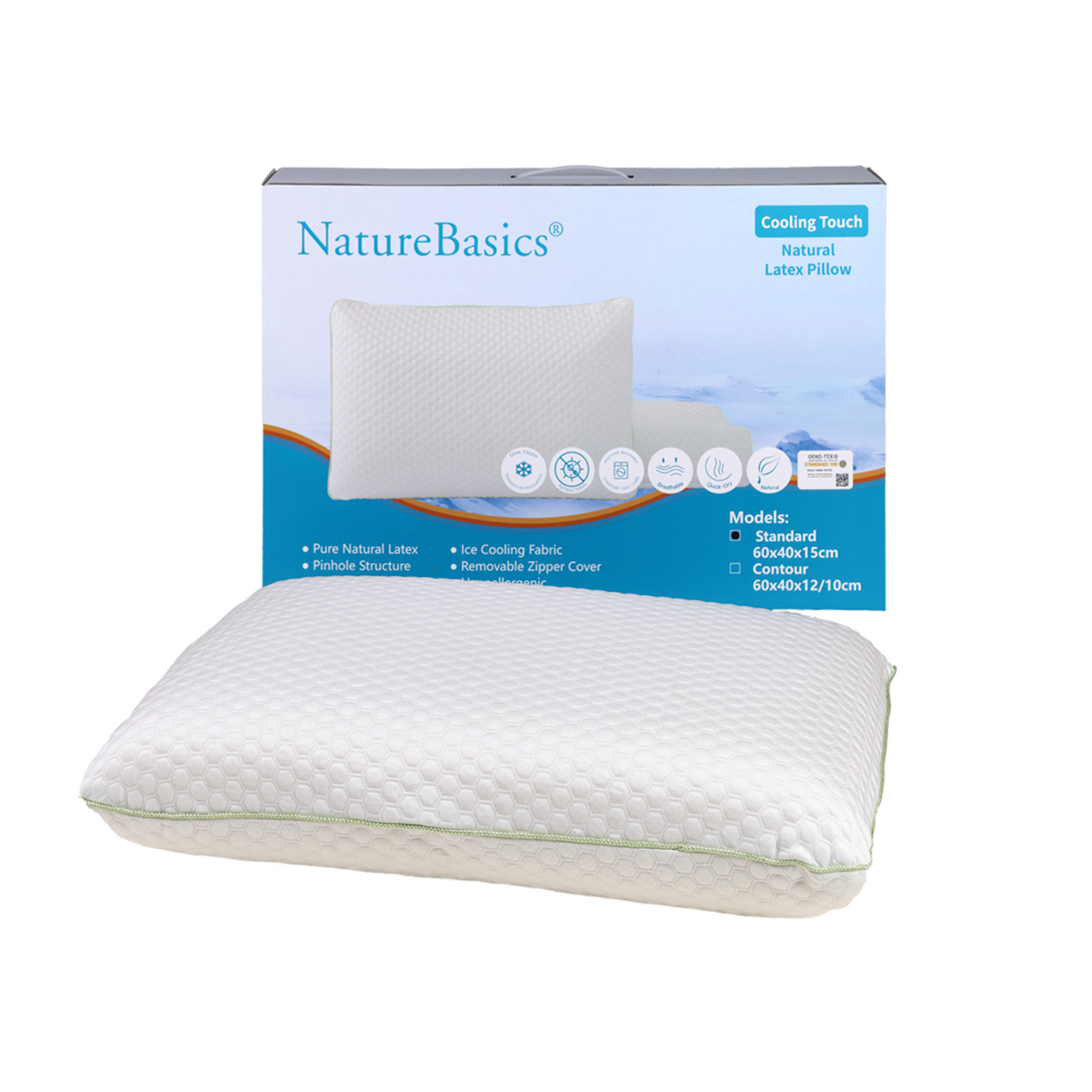 Nature Basics Cooling Touch Natural Latex Pillow (2 Types), Nature