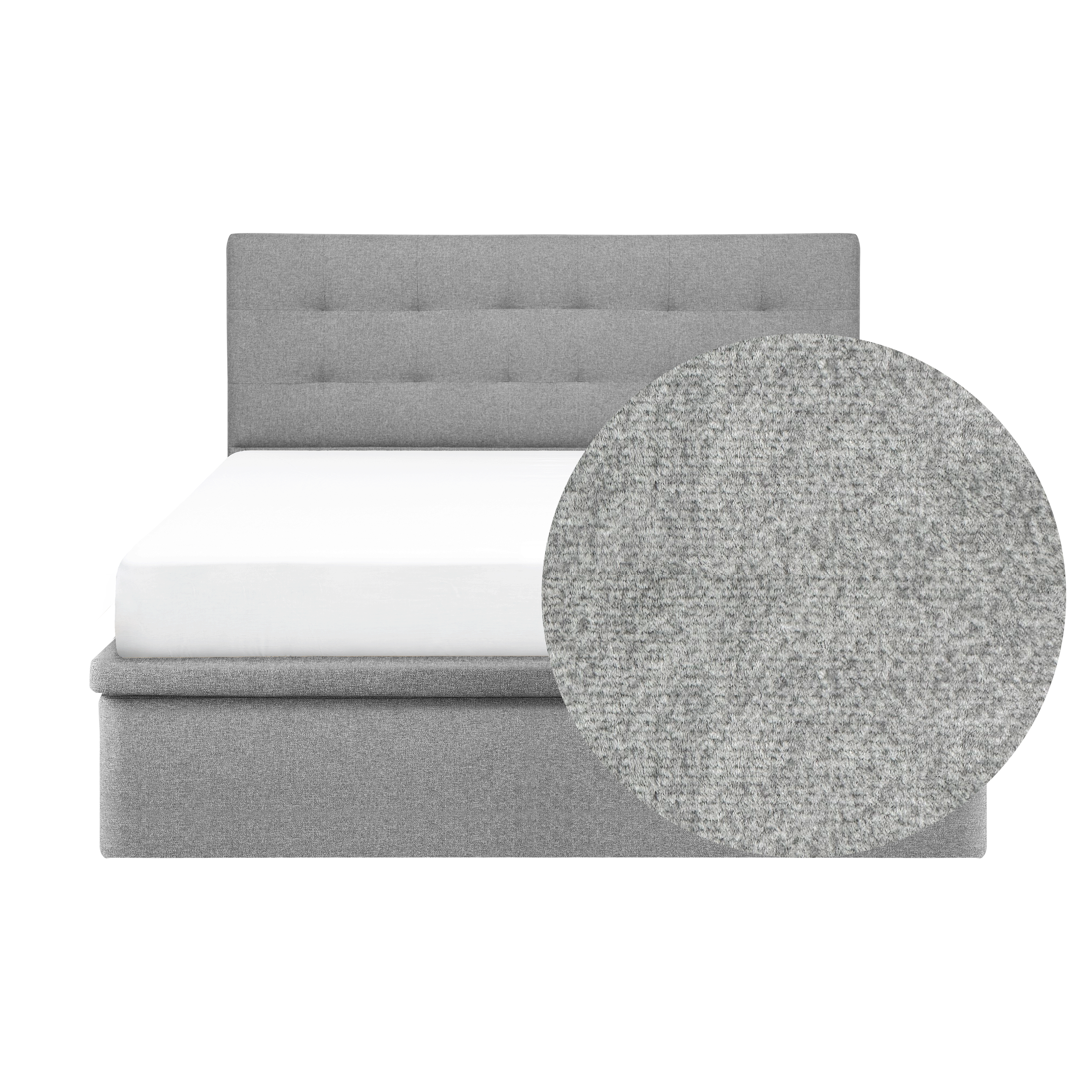 ESSENTIALS Queen Headboard Storage Bed - Mink Grey (Pet Friendly)
