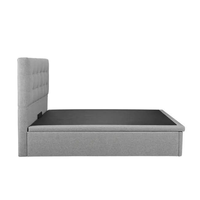 ESSENTIALS Queen Headboard Storage Bed - Mink Grey (Pet Friendly) - 7 - Modern upholstered bed with tufted headboard