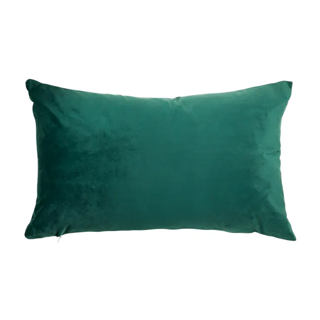 Alyssa Velvet Lumbar Cushion cover - Emerald - 1 - Green velvet pillow, soft texture, plush material, elegant design, cozy