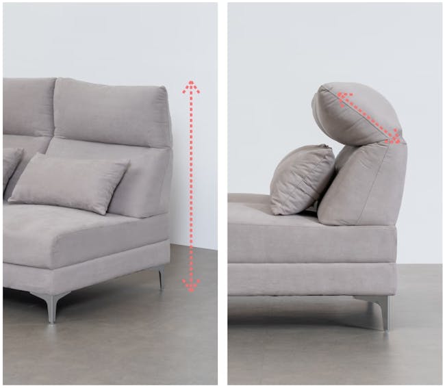 Layla 3 Seater Sofa - Light Grey - 9