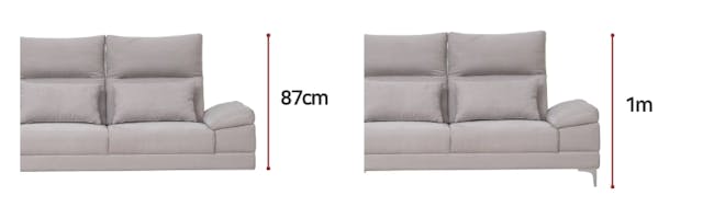 Layla 3 Seater Extended Sofa - Light Grey - 15
