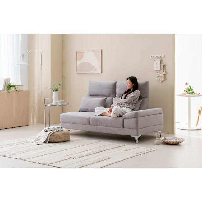 Layla 3 Seater Extended Sofa - Light Grey - 2