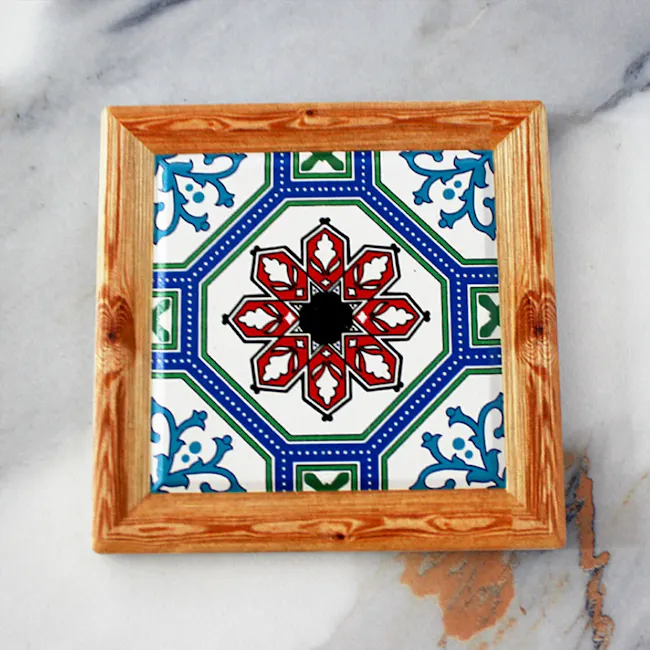 Kasa Peranakan Coaster - Red Lotus - 4