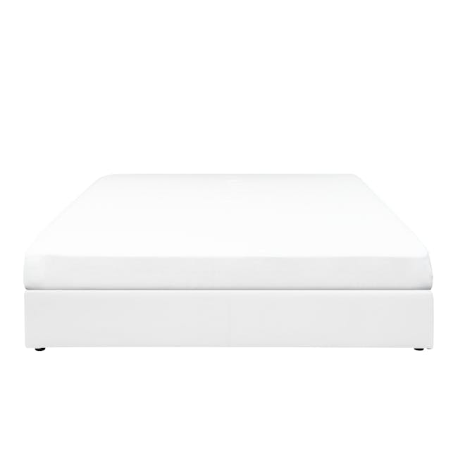 ESSENTIALS King Box Bed - White (Faux Leather) - 0