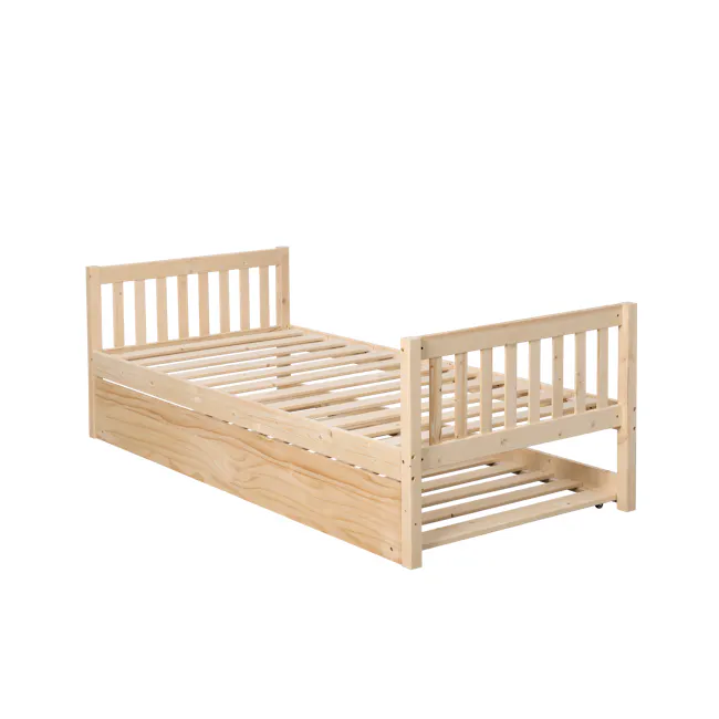 Miko Single Trundle Bed - Natural - 7