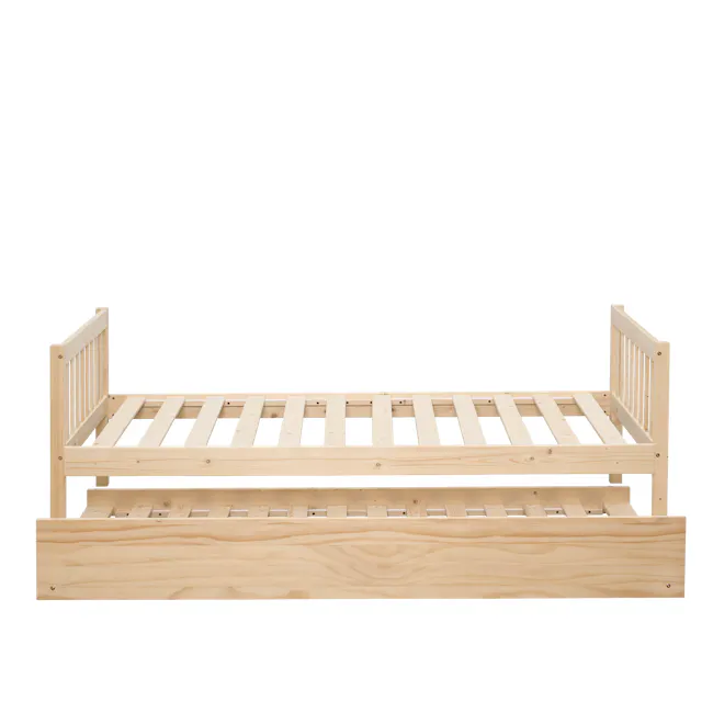 Miko Single Trundle Bed - Natural - 9