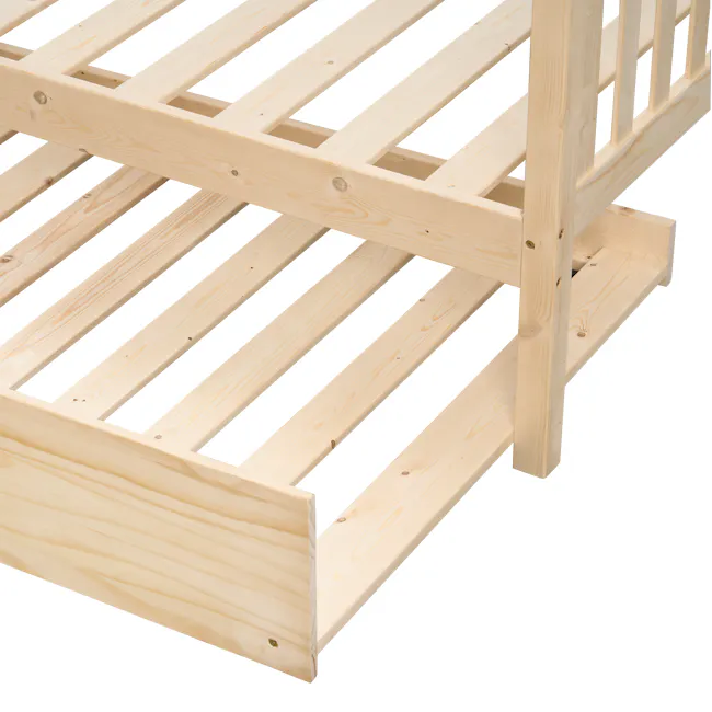 Miko Single Trundle Bed - Natural - 17