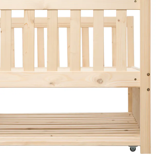 Miko Single Trundle Bed - Natural - 25