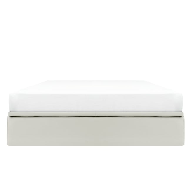 ESSENTIALS King Storage Bed - White (Faux Leather) - 0