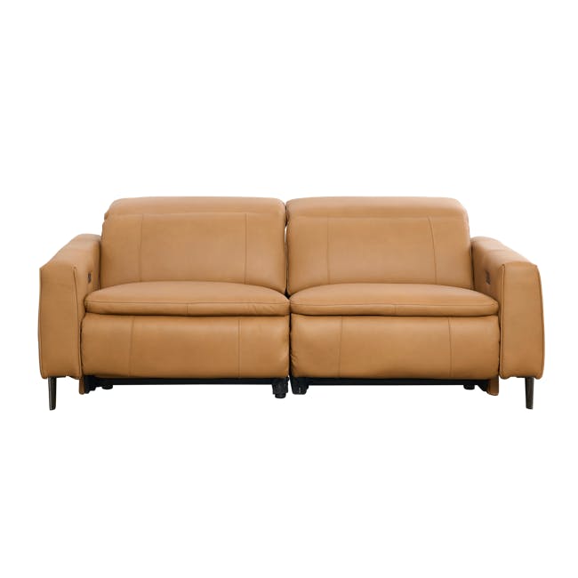 Clyde 3 Seater Power Recliner Sofa - Oslo Tan (Top Grain Leather) - Zero Wall - 10 - Lime green leather sofa, modern design