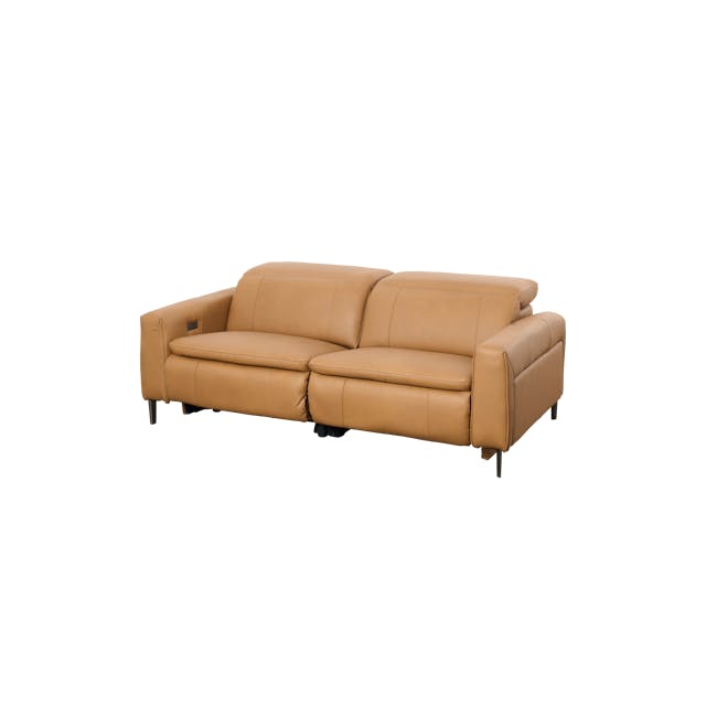 Clyde 3 Seater Power Recliner Sofa - Oslo Tan (Top Grain Leather) - Zero Wall - 11 - Leather sofa, tan upholstery, modern