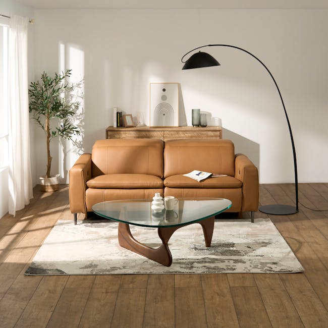 Clyde 3 Seater Power Recliner Sofa - Oslo Tan (Top Grain Leather) - Zero Wall - 5 - Modern living room, minimalist design