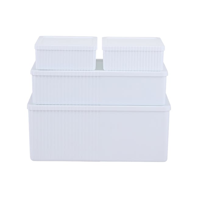 Hugo Storage Box Set - White (Set of 4) - 2