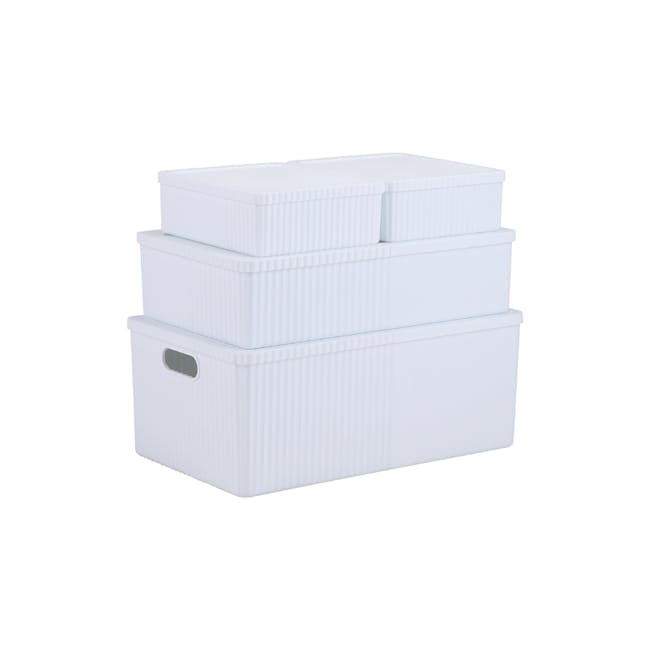 Hugo Storage Box Set - White (Set of 4) - 0