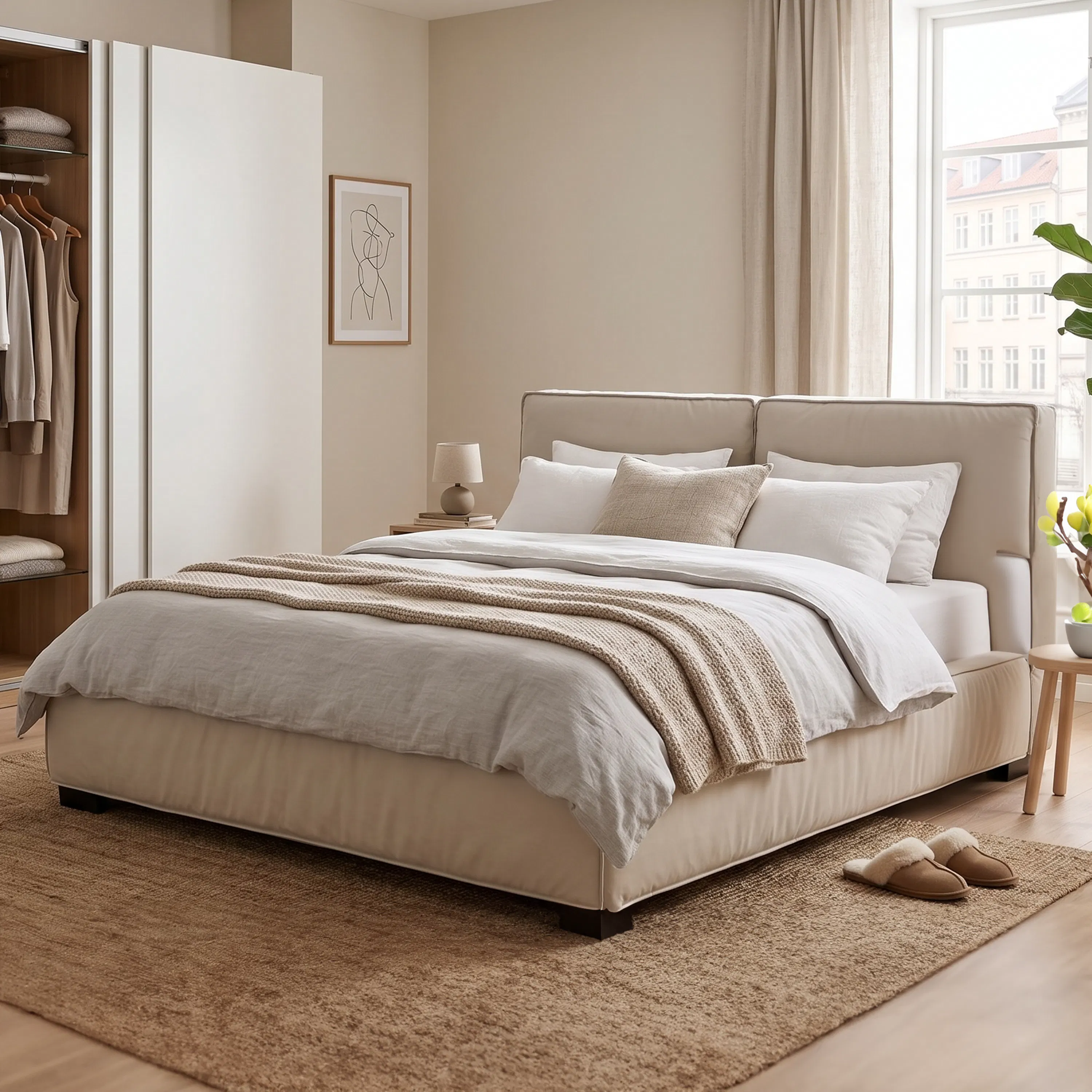 (As-is) Haven Queen Bed - Taupe (Scratch Resistant) - 7
