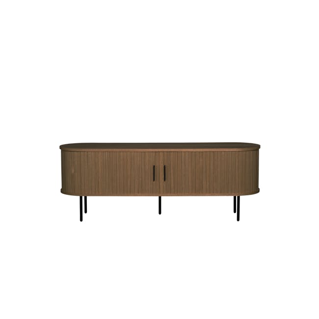 Nola TV Console 1.5m - Walnut - 1 - Wooden table with sleek design, minimalist style, modern aesthetic, elegant tabletop