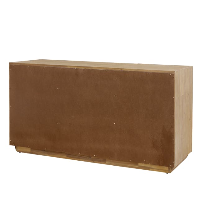 Catania Sideboard 1.6m - 9 - Brown wooden board, rectangular shape, vertical support, metallic fasteners, smooth surface