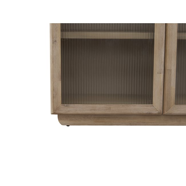 Catania Sideboard 1.6m - 11 - Wooden cabinet, vertical slats, natural wood finish, minimalist design, horizontal lines