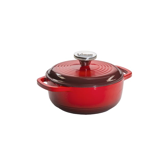Lodge Enameled Cast Iron Dutch Oven - Red (3 Sizes) - 0