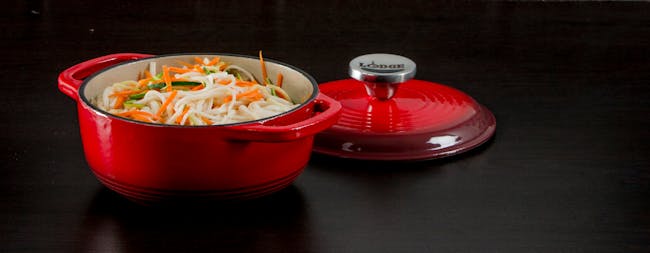 Lodge Enameled Cast Iron Dutch Oven - Red (3 Sizes) - 4