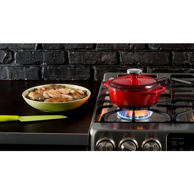 Lodge Enameled Cast Iron Dutch Oven - Red (3 Sizes) - 3