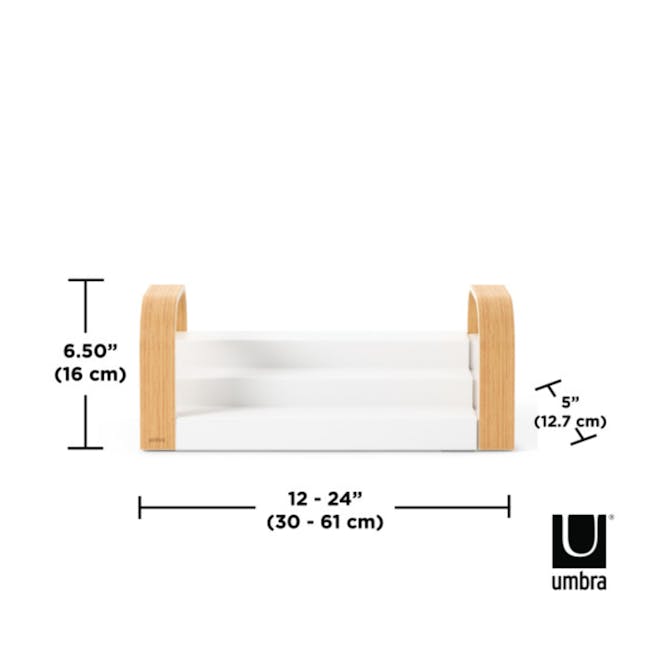 Bellwood 3-Tier Expandable Table Shelf - White, Natural - 5